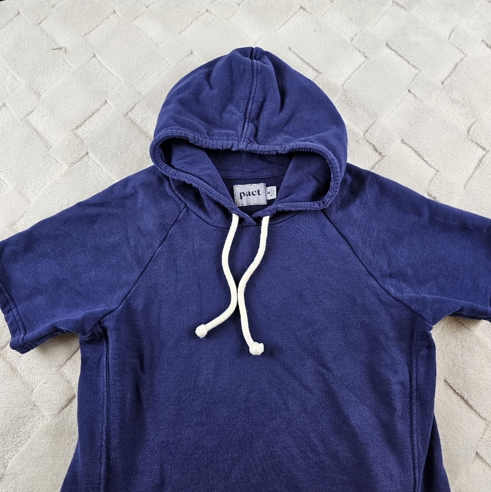 Pact Hoodie Sweatshirt Dress Womens Small blue organic cotton - Picture 3 of 11